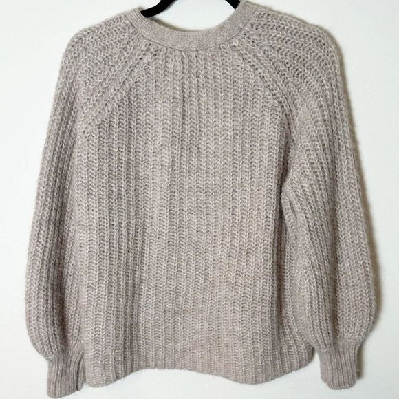 Sezane Basile Cardigan Sweater Beige Tan Oatmeal Alpaca Wool Blend Small - Picture 5 of 11